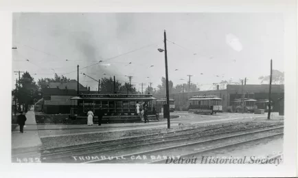 Print, Photographic - Trumbull Car Barns, Detroit Mich.