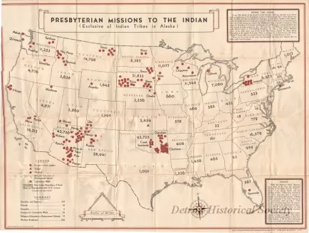 Map - Presbyterian Missions to the Indian
(Exclusive of Indian Tribes in Alaska)