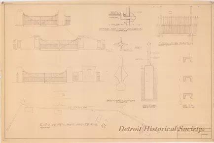 Blueprint - Plan of Wrought Iron Fence