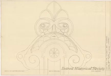 Drawing, Architectural - New Crest for Colonel's Bed - Elevation