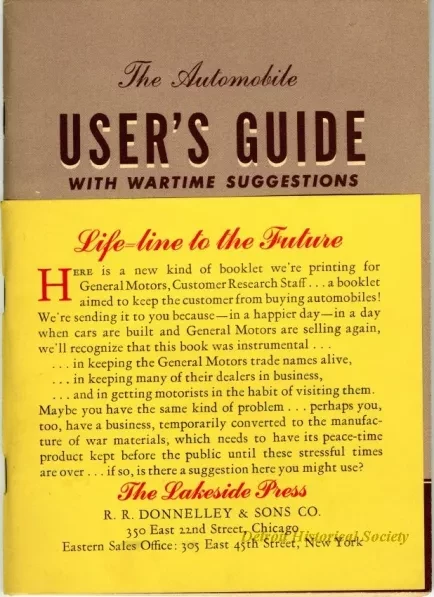 Booklet - The Automobile User's Guide with Wartime Suggestions