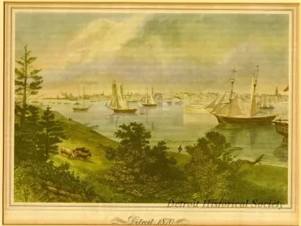 Lithograph - Detroit 1870