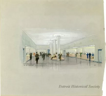 Painting - Detroit City Airport Terminal