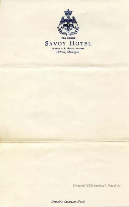 Stationery - Savoy Hotel