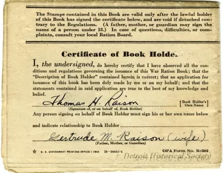 Book, Ration - War Ration Book One