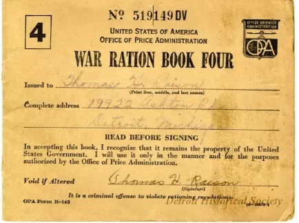 Book, Ration - War Ration Book Four