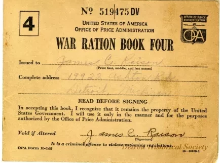 Book, Ration - War Ration Book Four