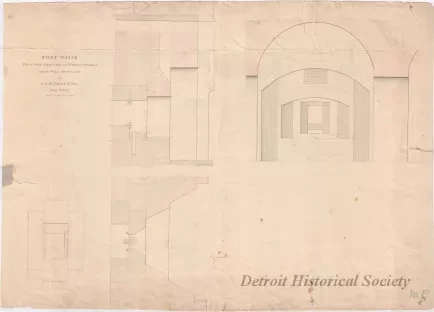 Drawing, Architectural - Fort Wayne,
Plan of Stone Embrasure for Flanking Casemates