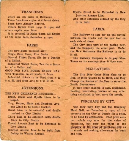 Pamphlet - Facts for Ready Reference About Detroit Street Railways