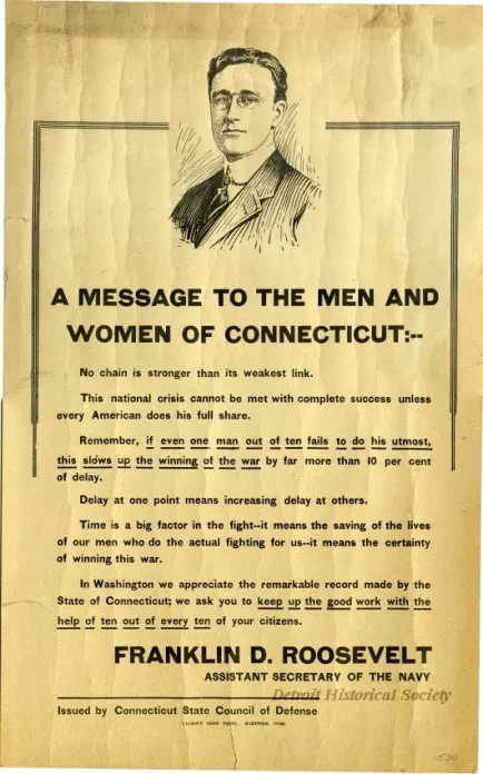 Poster - A Message to the Men and Women of Connecticut