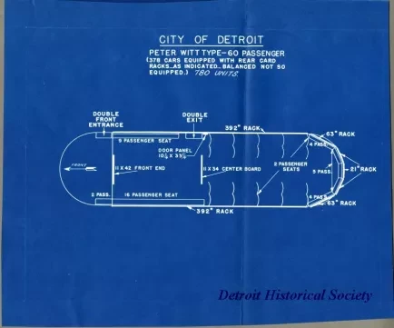 Blueprint - City of Detroit, Peter Witt Type--60 Passenger