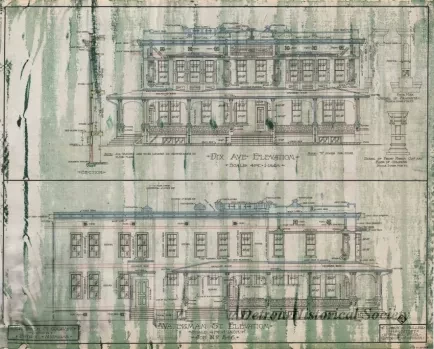 Drawing, Architectural - Dix Ave. Elevation,
Waterman St. Elevation
