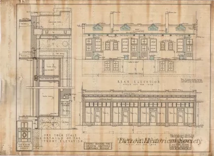 Drawing, Architectural - Store Building for Grabow Brothers, Hamtramck, Michigan
