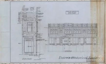 Drawing, Architectural - Stores and Apartments for Grabow Brothers, Detroit, Michigan