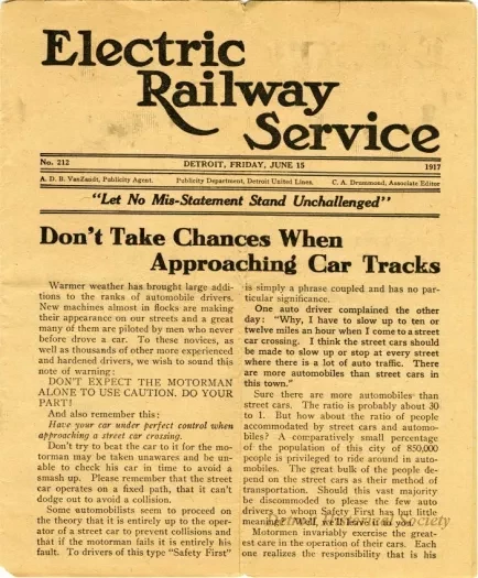 Newsletter - Electric Railway Service, No. 212