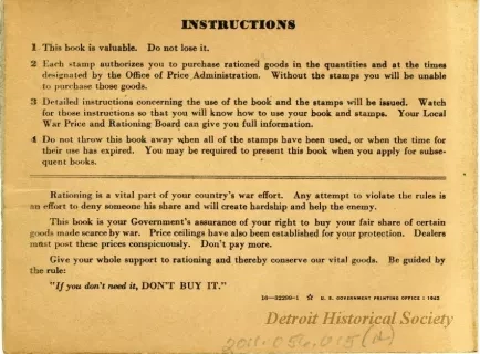Book, Ration - War Ration Book No. 3