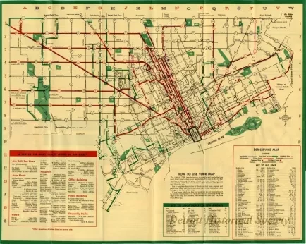 Map - Department of Street Railways 1960-1961 Service Map