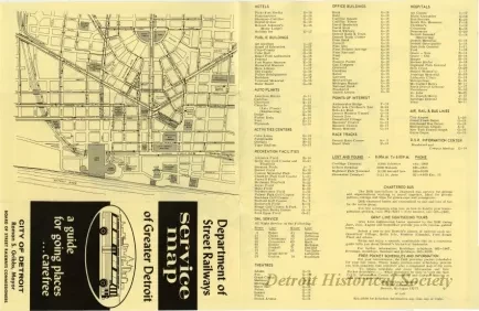 Map - Department of Street Railways Service Map of Greater Detroit