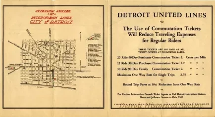 Map - The Trolley Way Into and Out of Detroit