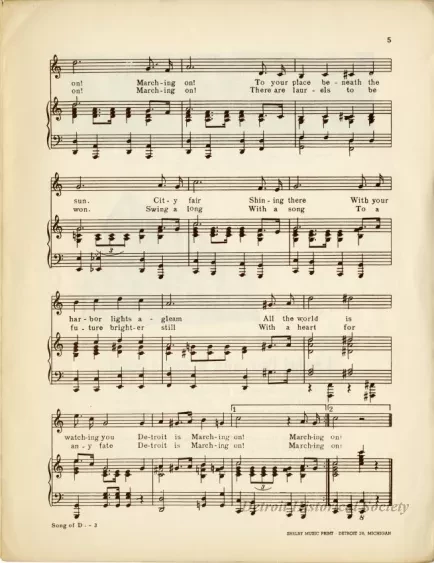 Music, Sheet - Song of Detroit