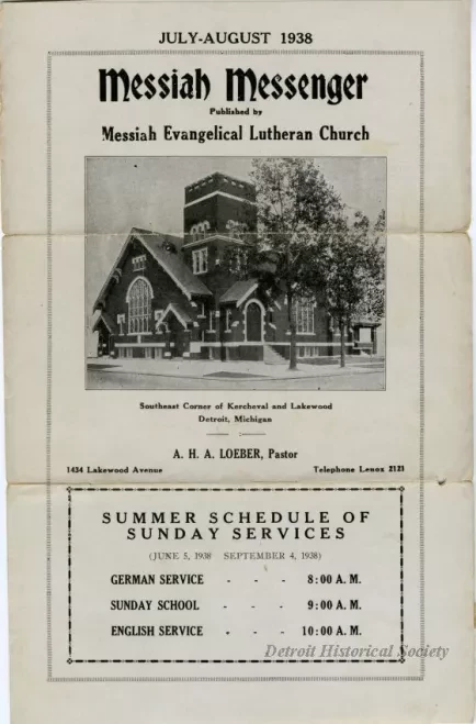 Newsletter - Messiah Messenger, Vol. 21, No. 4, July-August 1938