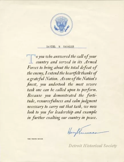 Certificate, Commemorative