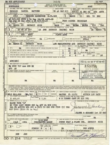 Form - Report of Separation from the Armed Forces of the United States