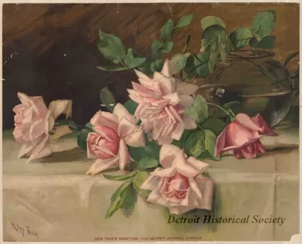 Lithograph - New Year's Greeting - The Detroit Journal Carrier