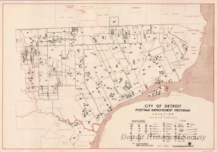 Map - City of Detroit Postwar Improvement Program