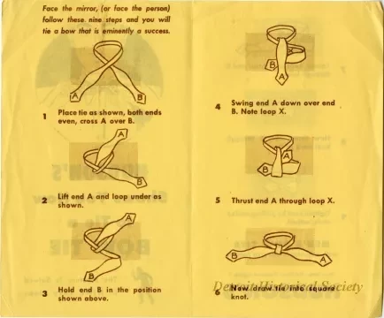Pamphlet, Instruction - Hudson's Shows You How to Tie a Bow Tie