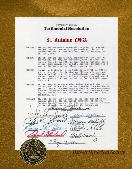 Resolution - St. Antoine YMCA