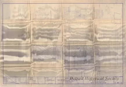 Blueprint - Water Tower - Plan and Sectional Elevations of Water Tower from Field Measurements.  Built in 1876.  J. E. Sparks, Architect.  Razed in 1945.