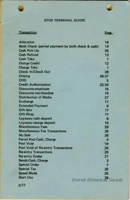 Manual, Employee - EPOS Terminal Guide