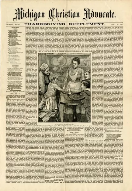 Newspaper - Michigan Christian Advocate,
Thanksgiving Supplement