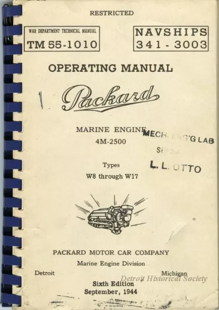 Manual - Operating Manual Packard Marine Engine 4M-2500, Sixth Edition