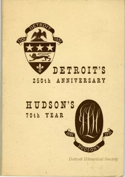 Book - Detroit's 250th Anniversary, Hudson's 70th Year