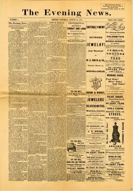 Newspaper - The Evening News, Number 1 (reprinted August 18, 1963)