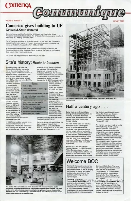 Newsletter - Comerica Communique, Vol. 2, No. 1