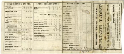 Pricelist - Detroit Stove Works Price List