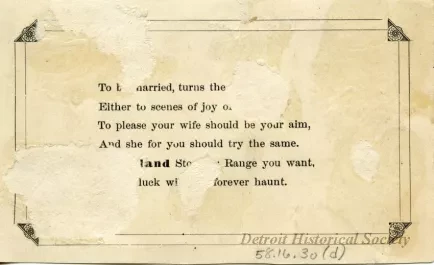 Card, Trade - Before & After Marriage: "Married"