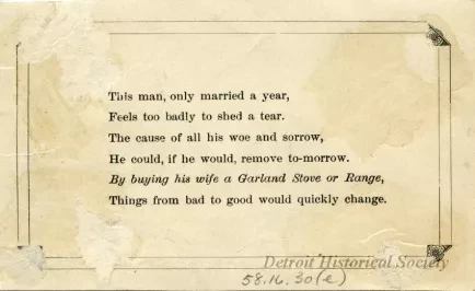 Card, Trade - Before & After Marriage: "Married One Year"