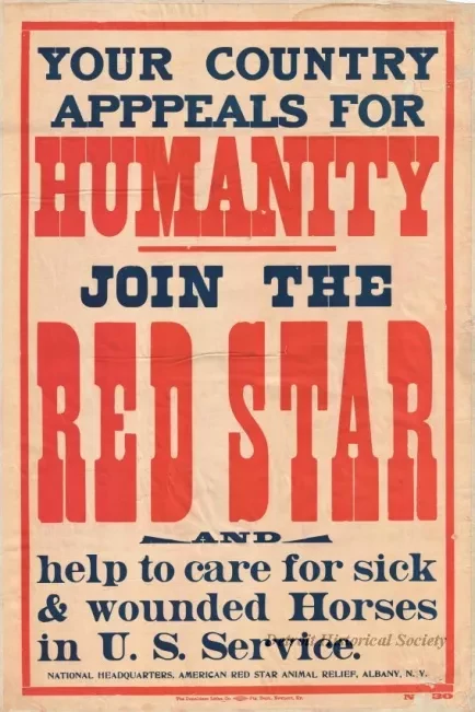 Poster - Your Country Appeals for Humanity Join the Red Star 
and help to care for sick & wounded Horses in U.S. Service