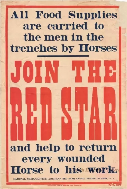 Poster - Join the Red Star 
and help to return every wounded Horse to his work
