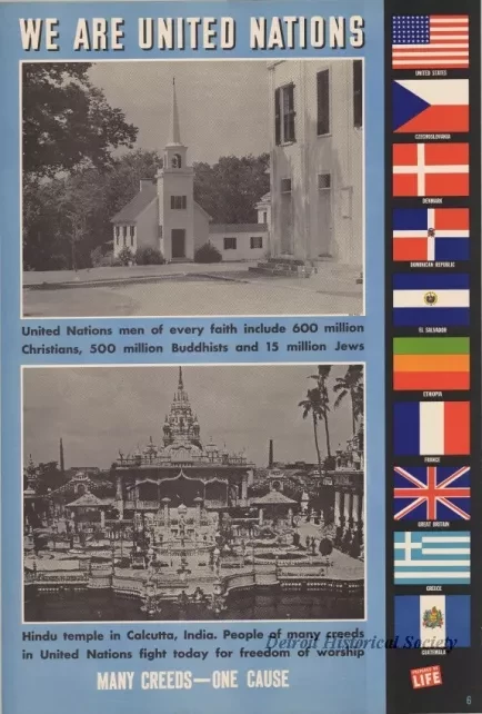 Poster - We Are United Nations - Many Creeds-One Cause