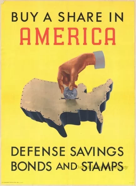 Poster - Buy A Share In America - Defense Savings Bonds and Stamps