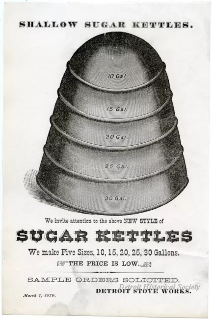 Advertisement - Shallow Sugar Kettles