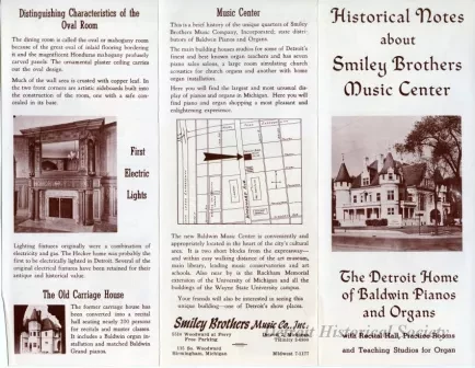 Pamphlet - Historical Notes about Smiley Brothers Music Center