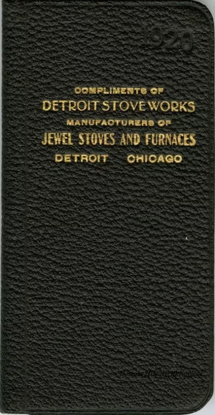 Book, Appointment - Detroit Stove Works Pocket Book, 1920