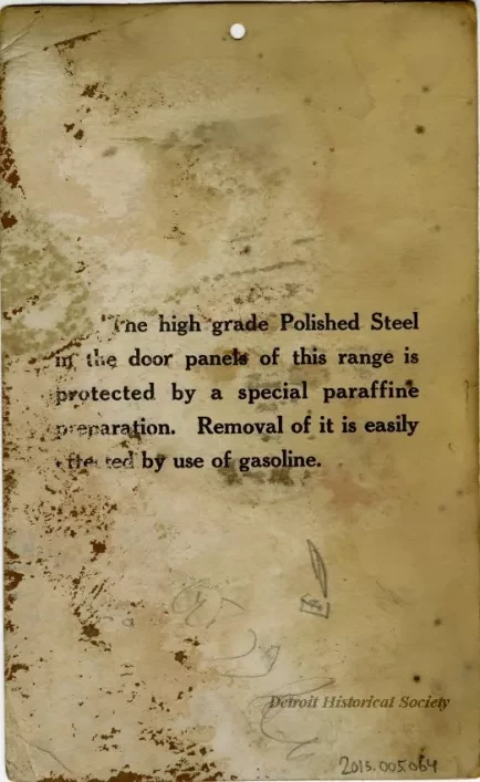 Pamphlet, Instruction - Directions For Using Detroit Jewel Gas