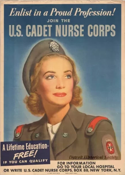 Poster - Enlist in a Proud Profession!  
Join the U.S. Cadet Nurse Corps.